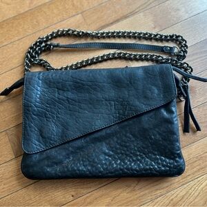 Maxon Collection Black Pebbled Leather Crossbody